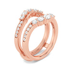 1CTW Round Shaped Lab Grown Diamond (F/VS) Insert Jacket Ring in 14K Gold