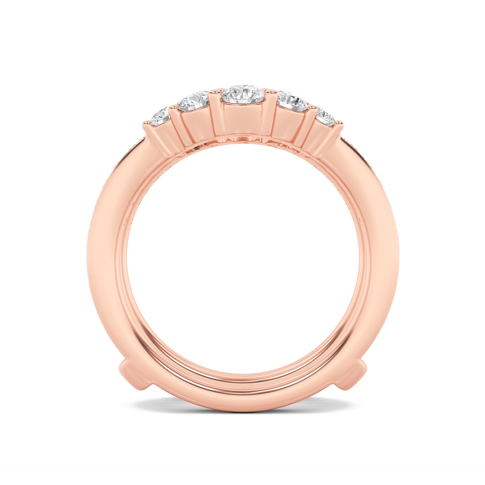 1CTW Round Shaped Lab Grown Diamond (F/VS) Insert Jacket Ring in 14K Gold