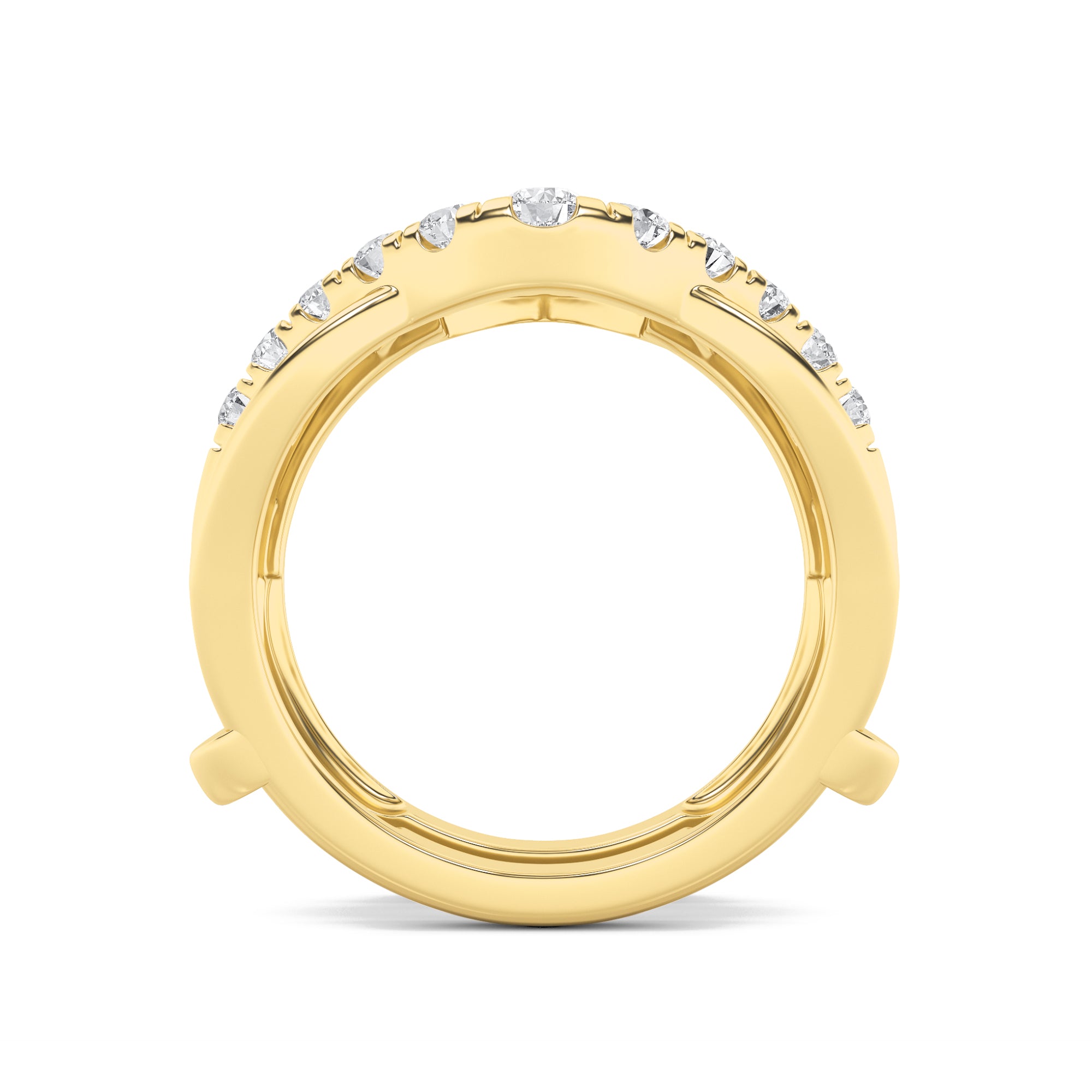1CTW Round Shaped Lab Grown Diamond (G/VS) Insert Jacket Ring in 14K Gold