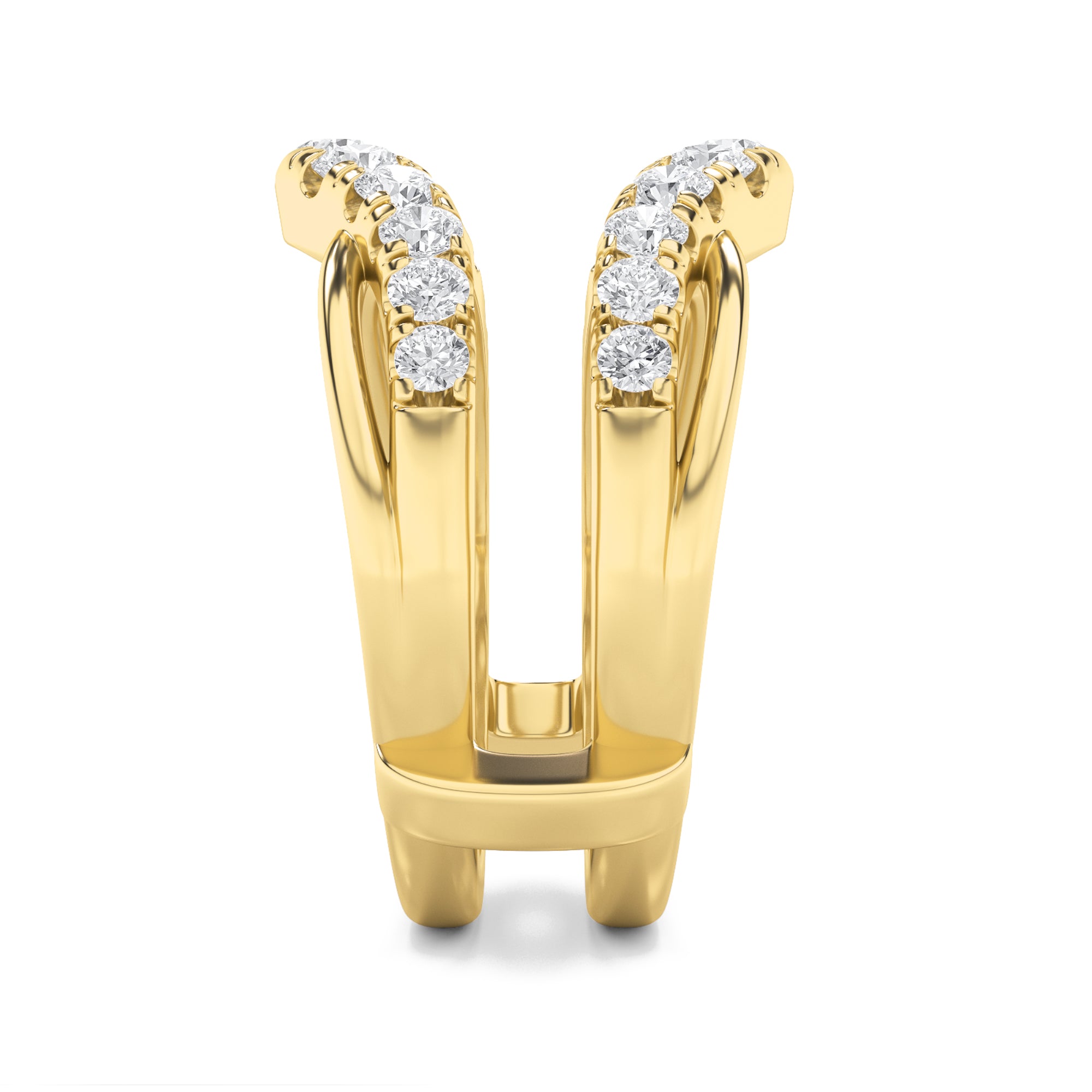 1CTW Round Shaped Lab Grown Diamond (G/VS) Insert Jacket Ring in 14K Gold