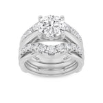 3CTW Round Shaped Lab Grown Diamond (F/VS) Insert Jacket Ring in 14K Gold