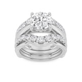 3CTW Round Shaped Lab Grown Diamond (F/VS) Insert Jacket Ring in 14K Gold
