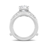 3CTW Round Shaped Lab Grown Diamond (F/VS) Insert Jacket Ring in 14K Gold