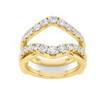 3CTW Round Shaped Lab Grown Diamond (F/VS) Insert Jacket Ring in 14K Gold
