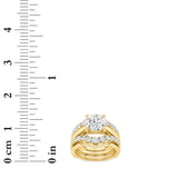 3CTW Round Shaped Lab Grown Diamond (F/VS) Insert Jacket Ring in 14K Gold