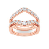 3CTW Round Shaped Lab Grown Diamond (F/VS) Insert Jacket Ring in 14K Gold