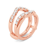 3CTW Round Shaped Lab Grown Diamond (F/VS) Insert Jacket Ring in 14K Gold
