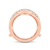 3CTW Round Shaped Lab Grown Diamond (F/VS) Insert Jacket Ring in 14K Gold