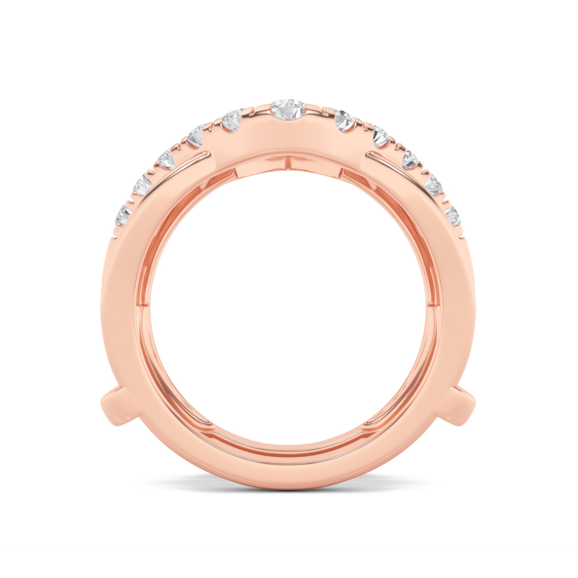 3CTW Round Shaped Lab Grown Diamond (F/VS) Insert Jacket Ring in 14K Gold