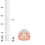 3CTW Round Shaped Lab Grown Diamond (F/VS) Insert Jacket Ring in 14K Gold