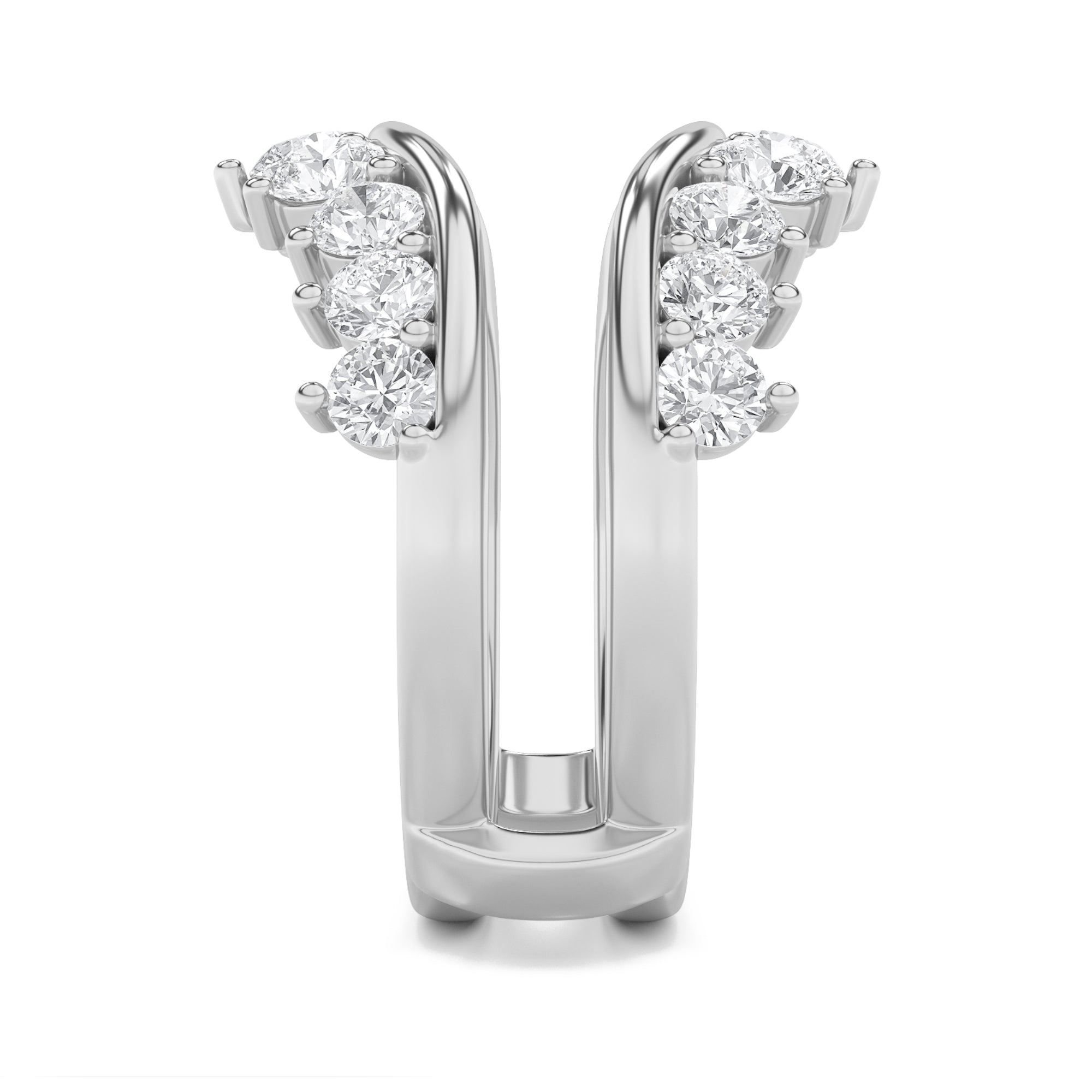 2CTW Round Shaped Lab Grown Diamond (F/VS) Insert Jacket Ring in 14K Gold