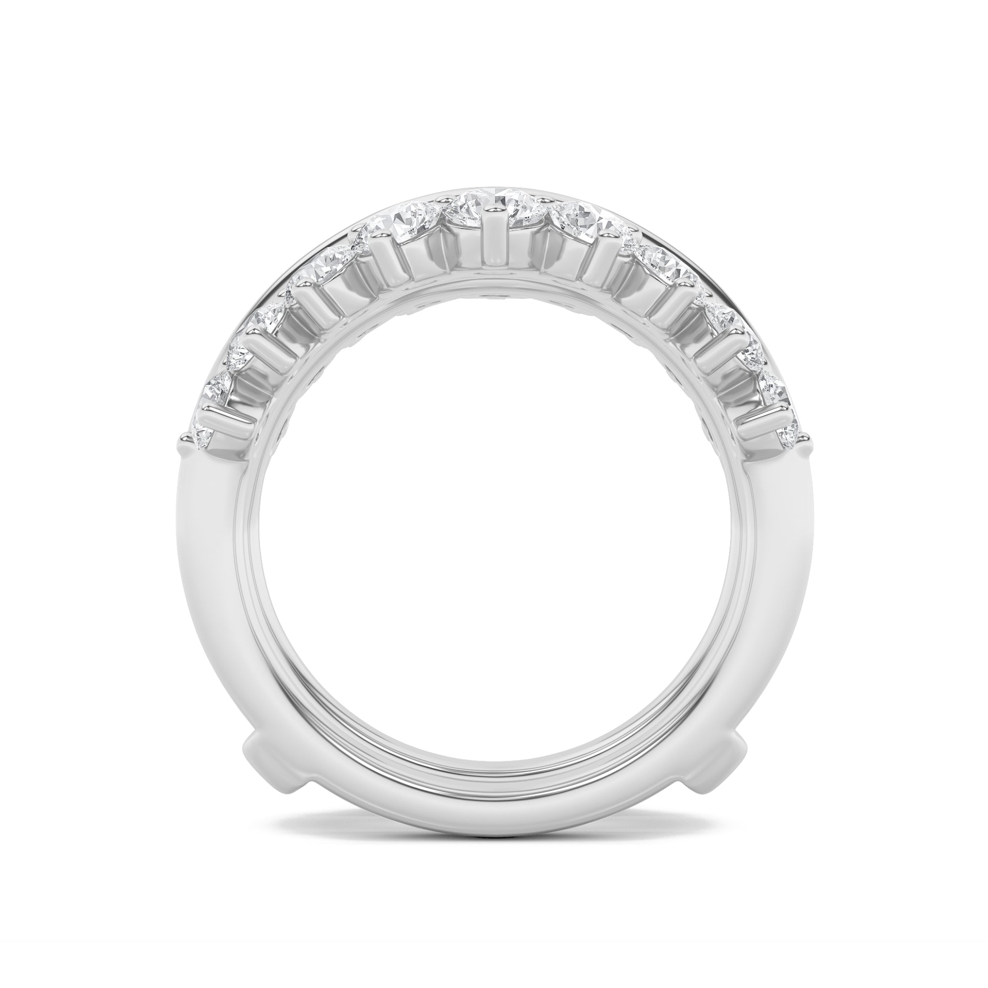 2CTW Round Shaped Lab Grown Diamond (G/VS) Insert Jacket Ring in 14K Gold