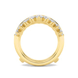 2CTW Round Shaped Lab Grown Diamond (F/VS) Insert Jacket Ring in 14K Gold
