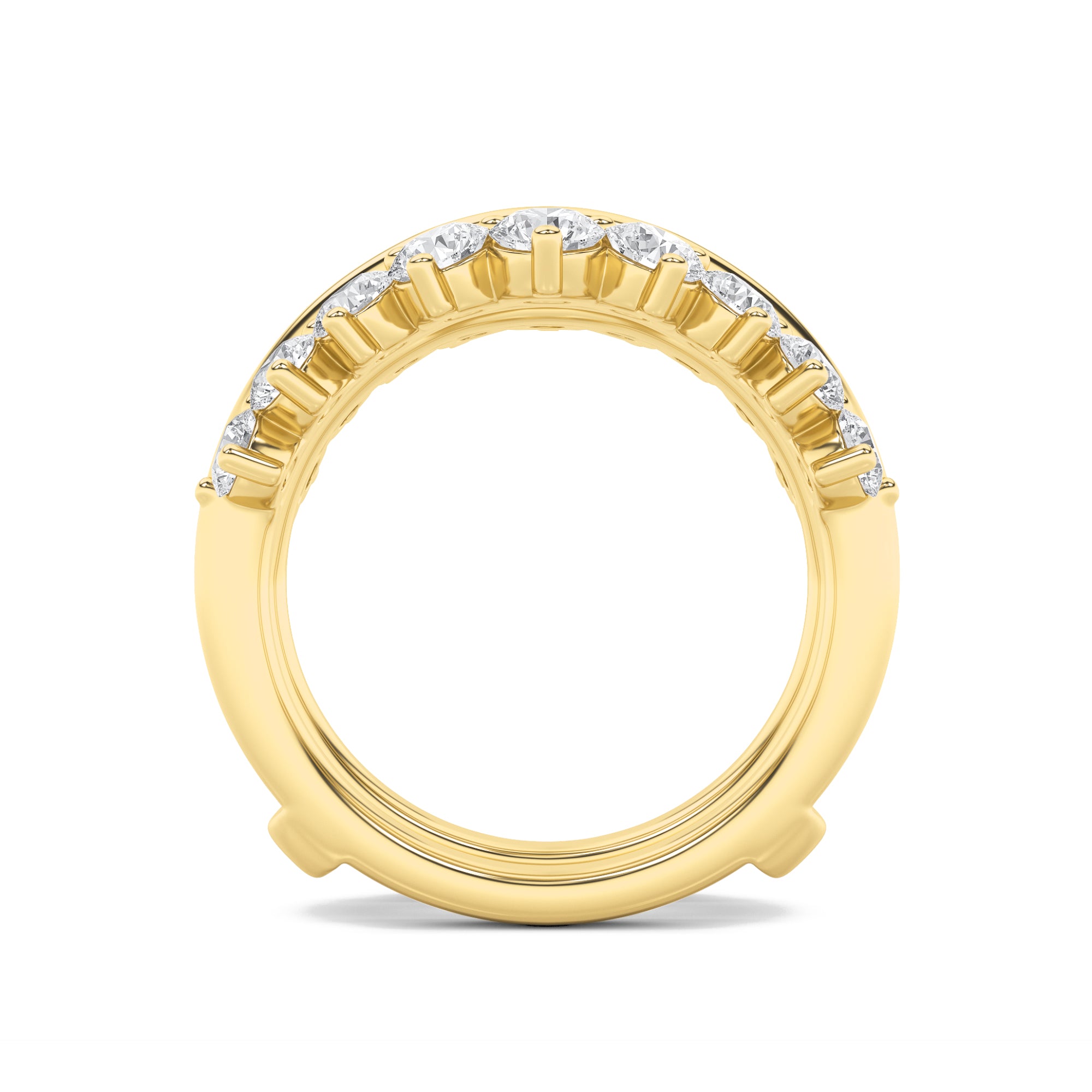 2CTW Round Shaped Lab Grown Diamond (F/VS) Insert Jacket Ring in 14K Gold