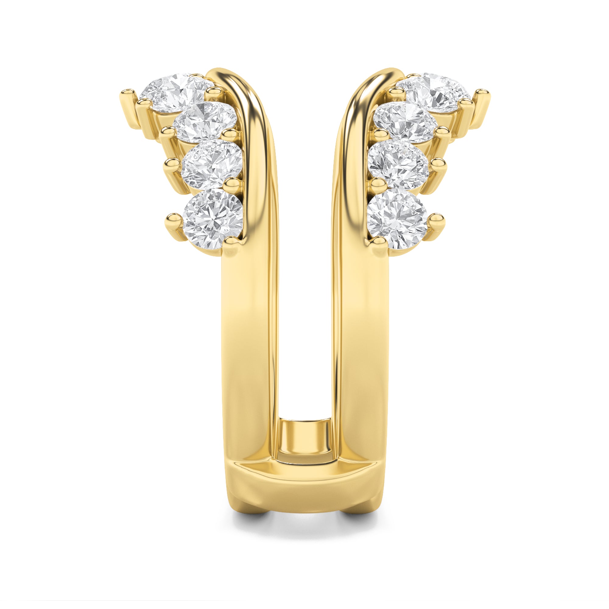 2CTW Round Shaped Lab Grown Diamond (F/VS) Insert Jacket Ring in 14K Gold