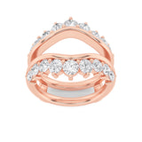 2CTW Round Shaped Lab Grown Diamond (F/VS) Insert Jacket Ring in 14K Gold