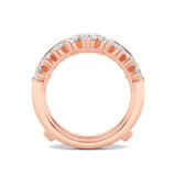 2CTW Round Shaped Lab Grown Diamond (F/VS) Insert Jacket Ring in 14K Gold