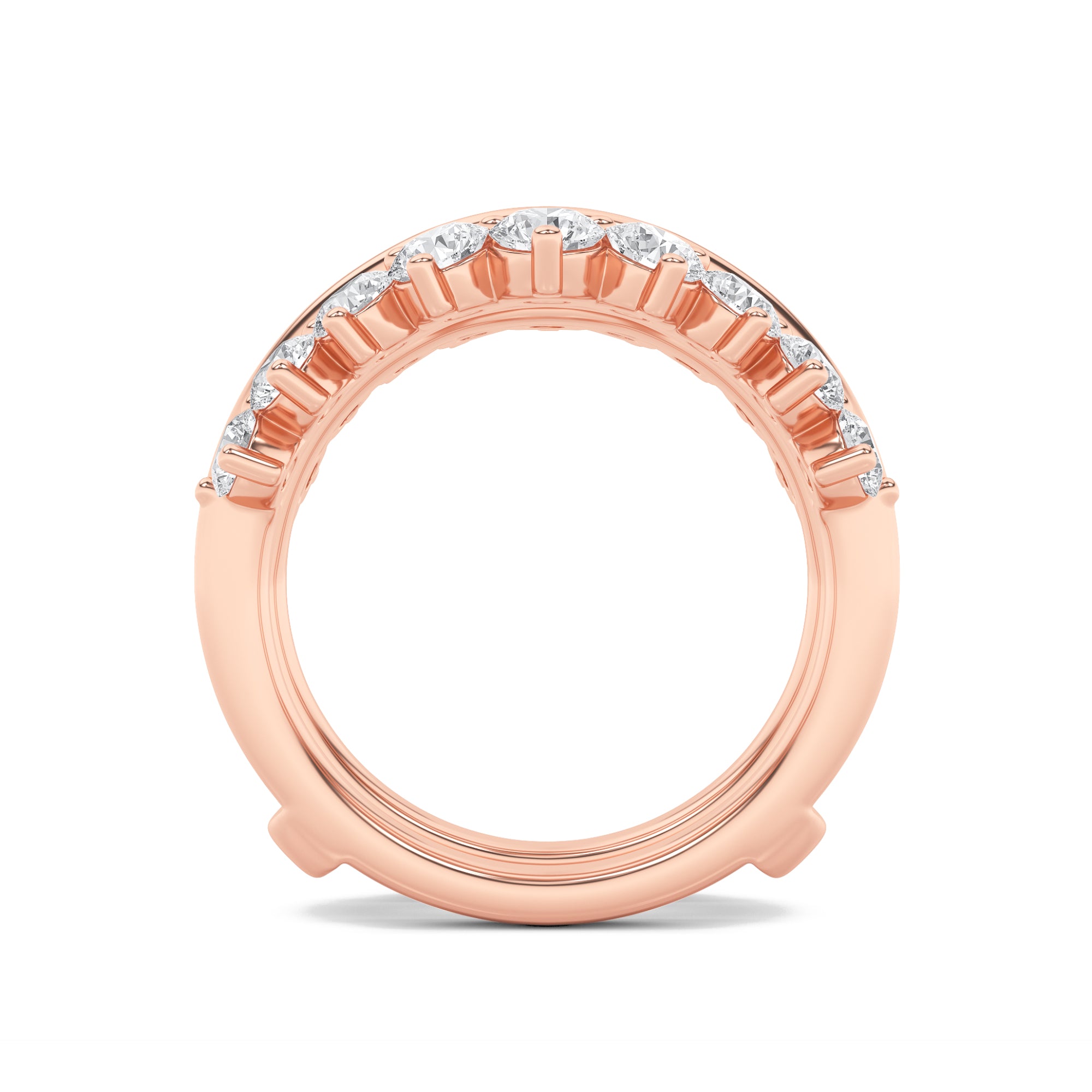 2CTW Round Shaped Lab Grown Diamond (F/VS) Insert Jacket Ring in 14K Gold