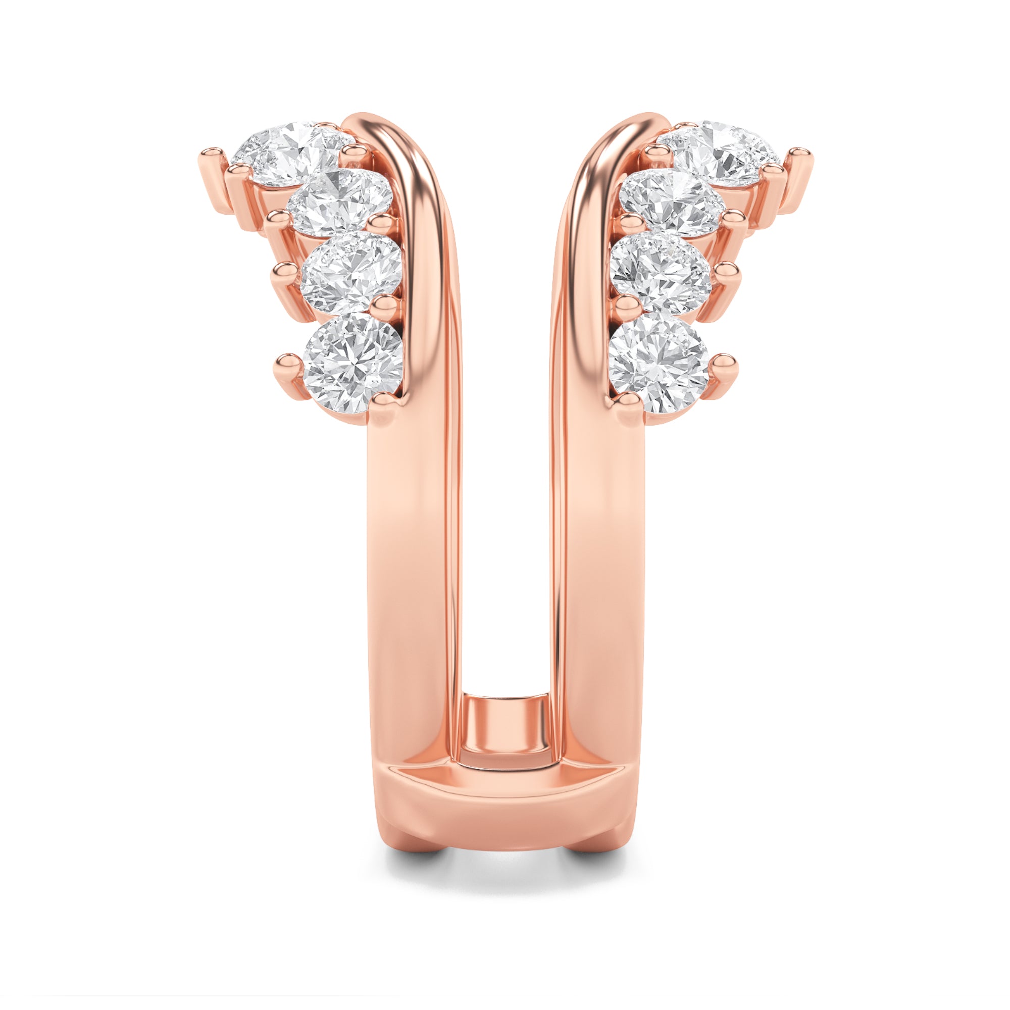 2CTW Round Shaped Lab Grown Diamond (F/VS) Insert Jacket Ring in 14K Gold