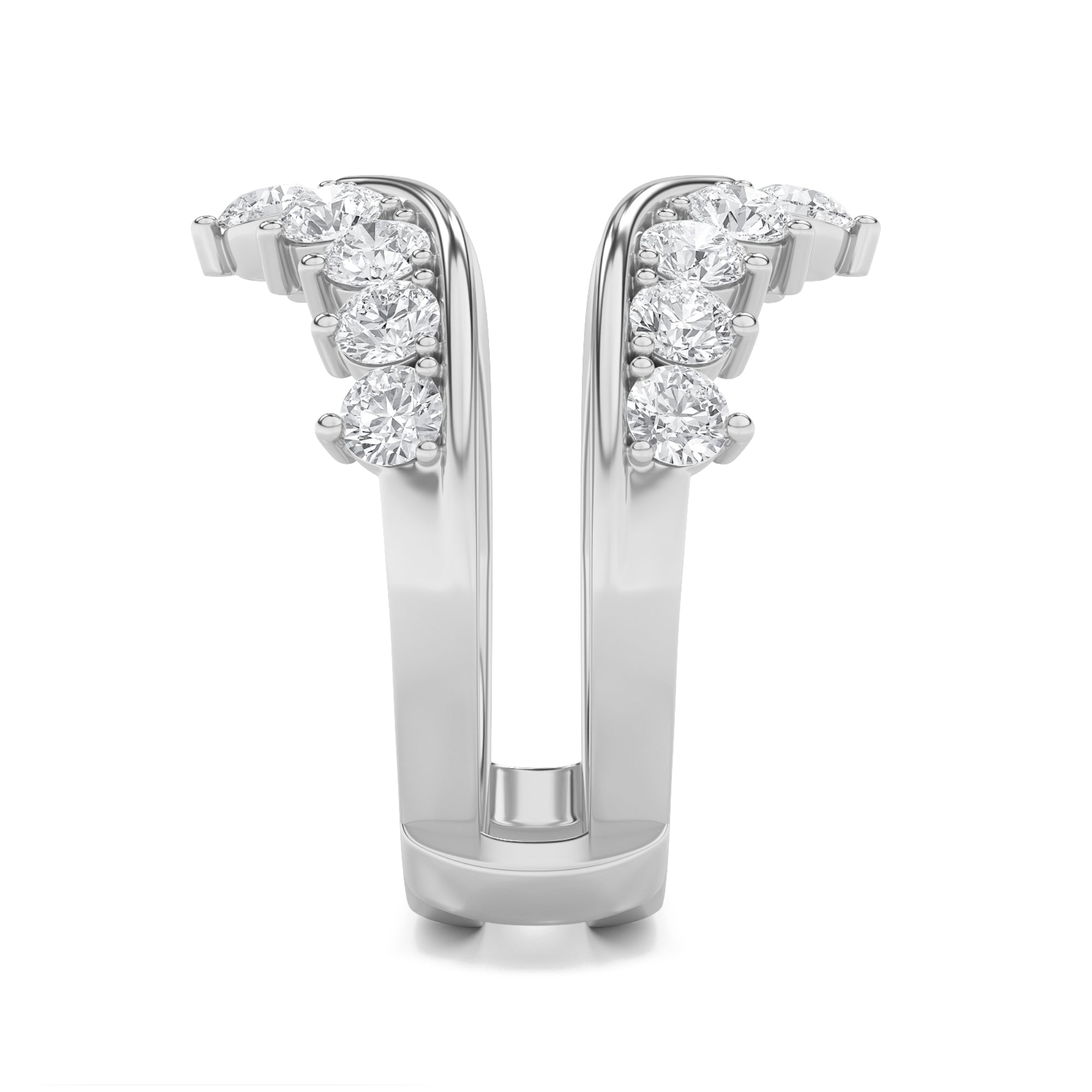 2CTW Round Shaped Lab Grown Diamond (F/VS) Insert Jacket Ring in 14K Gold