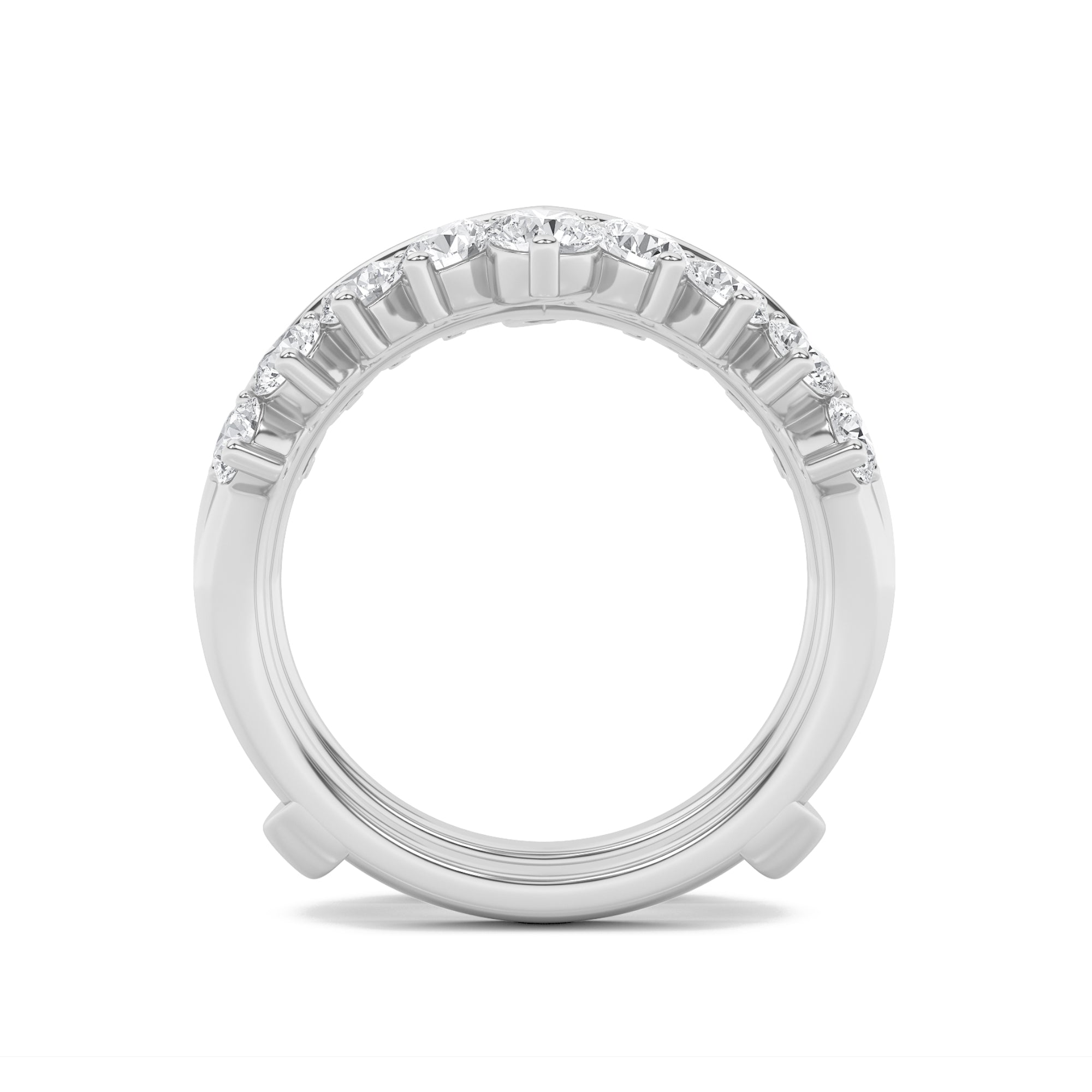 2CTW Round Shaped Lab Grown Diamond (G/VS) Insert Jacket Ring in 14K Gold