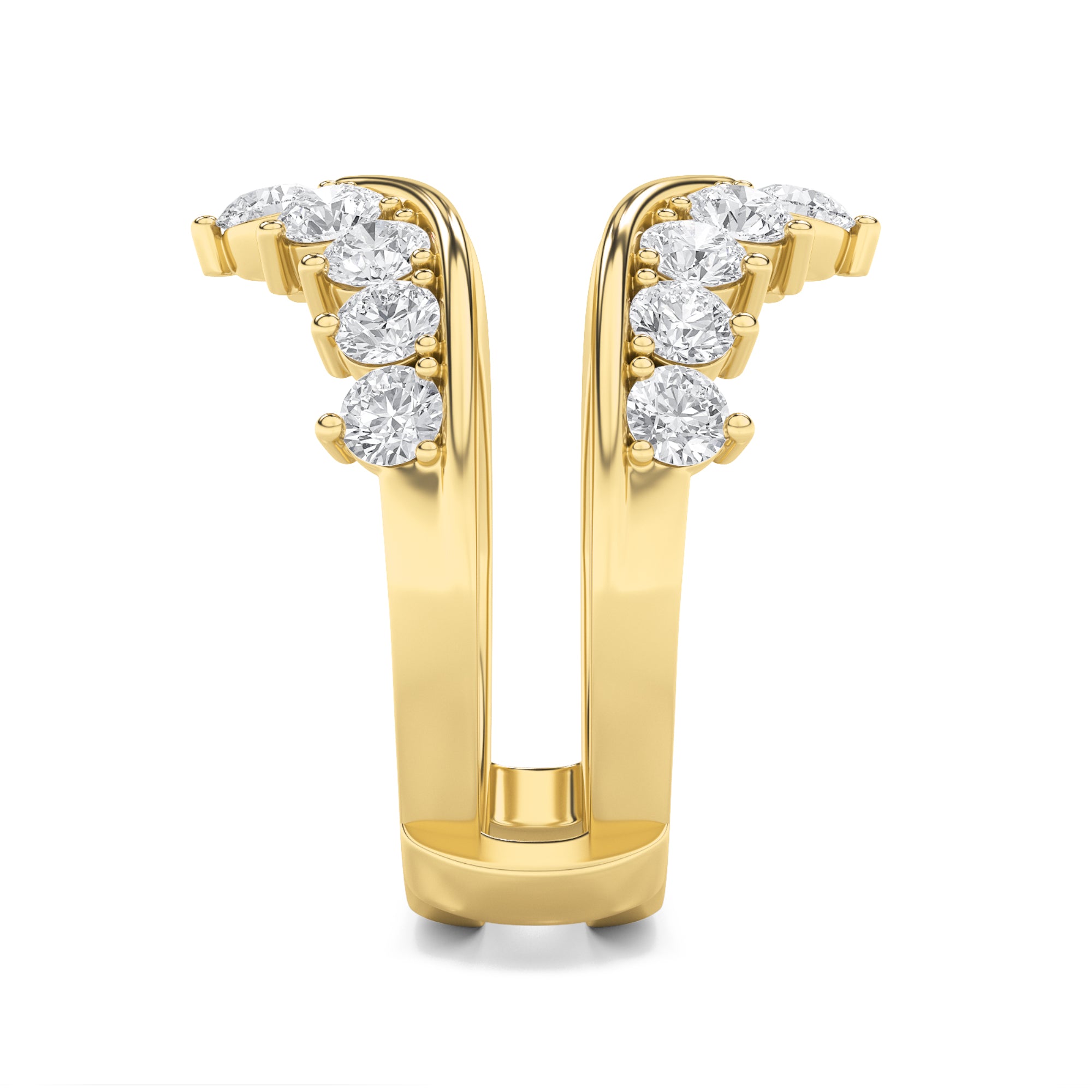 2CTW Round Shaped Lab Grown Diamond (F/VS) Insert Jacket Ring in 14K Gold