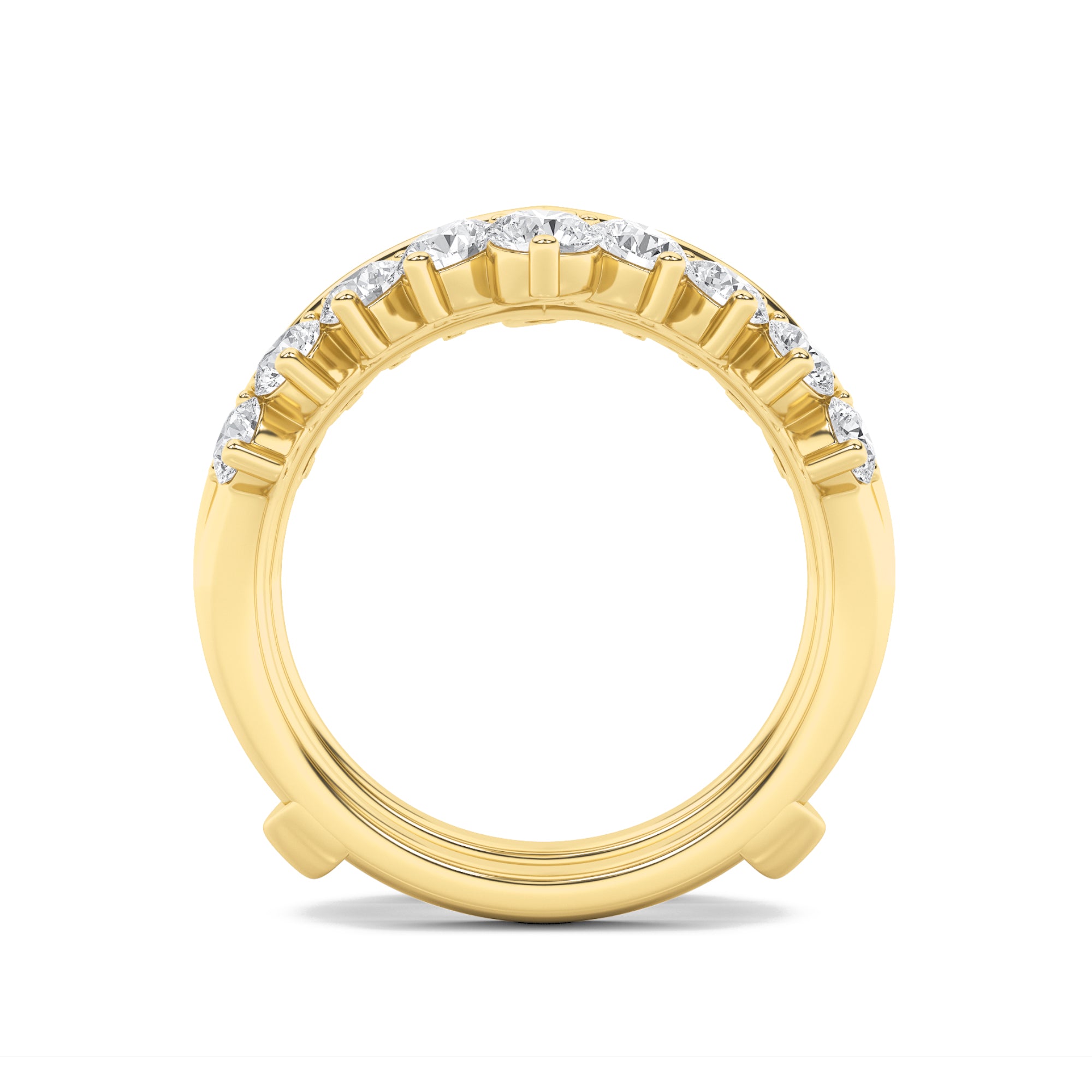 2CTW Round Shaped Lab Grown Diamond (G/VS) Insert Jacket Ring in 14K Gold