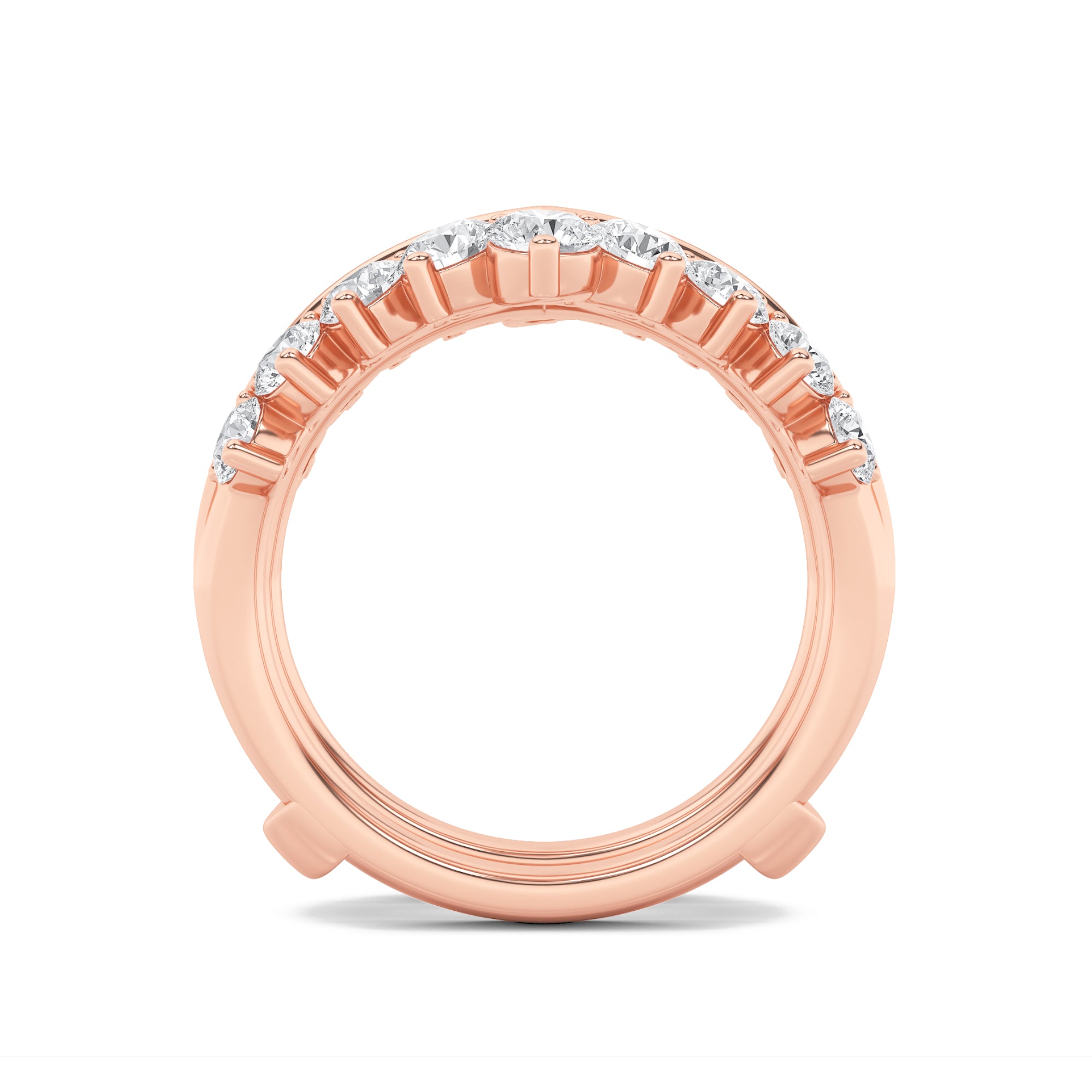 2CTW Round Shaped Lab Grown Diamond (F/VS) Insert Jacket Ring in 14K Gold