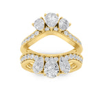 2CTW Pear Shaped Lab Grown Diamond (F/VS) Insert Jacket Ring in 14K Gold