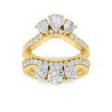 2CTW Pear Shaped Lab Grown Diamond (F/VS) Insert Jacket Ring in 14K Gold