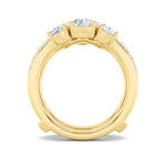 2CTW Pear Shaped Lab Grown Diamond (F/VS) Insert Jacket Ring in 14K Gold
