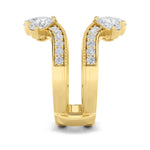 2CTW Pear Shaped Lab Grown Diamond (F/VS) Insert Jacket Ring in 14K Gold
