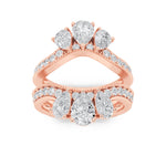2CTW Pear Shaped Lab Grown Diamond (F/VS) Insert Jacket Ring in 14K Gold