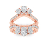 2CTW Pear Shaped Lab Grown Diamond (F/VS) Insert Jacket Ring in 14K Gold