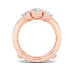 2CTW Pear Shaped Lab Grown Diamond (F/VS) Insert Jacket Ring in 14K Gold