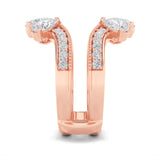 2CTW Pear Shaped Lab Grown Diamond (F/VS) Insert Jacket Ring in 14K Gold