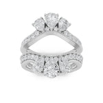 2.25CTW Pear Shaped Lab Grown Diamond (F/VS) Insert Jacket Ring in 14K Gold