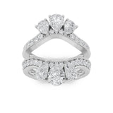 2.25CTW Pear Shaped Lab Grown Diamond (F/VS) Insert Jacket Ring in 14K Gold
