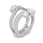 2.25CTW Pear Shaped Lab Grown Diamond (F/VS) Insert Jacket Ring in 14K Gold