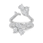 2CTW Marquise Shaped Lab Grown Diamond (F/VS) Insert Jacket Ring in 14K Gold