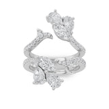 2CTW Marquise Shaped Lab Grown Diamond (F/VS) Insert Jacket Ring in 14K Gold
