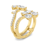 2CTW Marquise Shaped Lab Grown Diamond (F/VS) Insert Jacket Ring in 14K Gold