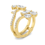 2CTW Marquise Shaped Lab Grown Diamond (F/VS) Insert Jacket Ring in 14K Gold