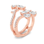 2CTW Marquise Shaped Lab Grown Diamond (F/VS) Insert Jacket Ring in 14K Gold