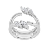 1CTW Marquise Shaped Lab Grown Diamond (F/VS) Insert Jacket Ring in 14K Gold
