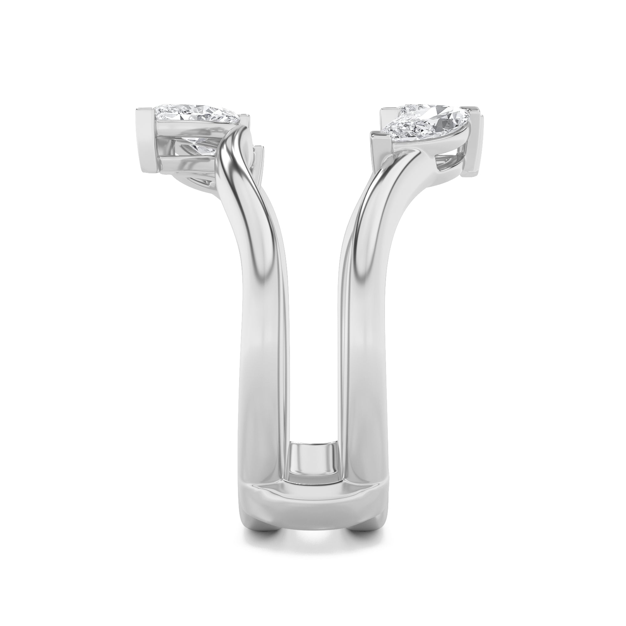 1CTW Marquise Shaped Lab Grown Diamond (F/VS) Insert Jacket Ring in 14K Gold