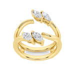 1CTW Marquise Shaped Lab Grown Diamond (F/VS) Insert Jacket Ring in 14K Gold