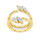 1CTW Marquise Shaped Lab Grown Diamond (F/VS) Insert Jacket Ring in 14K Gold