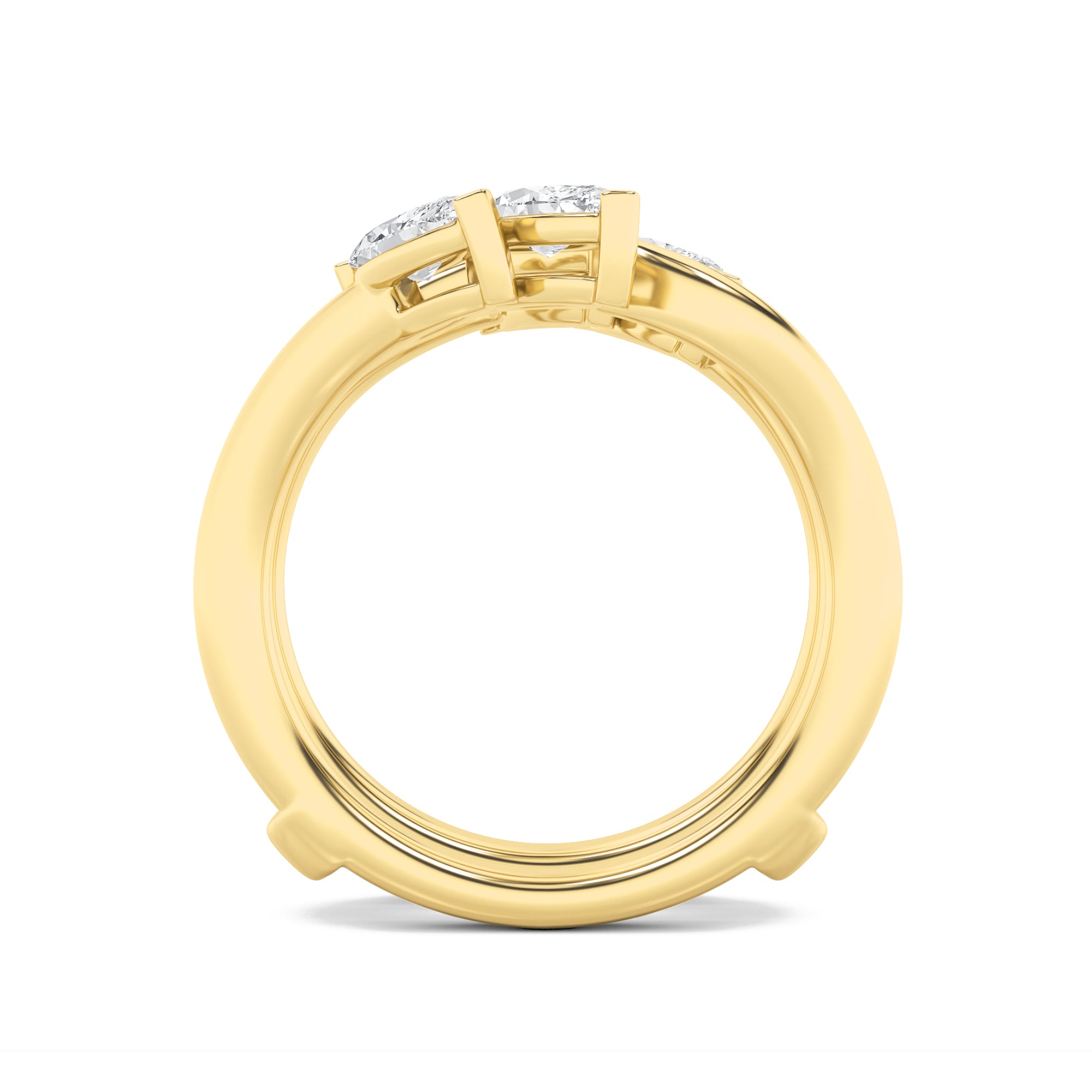 1CTW Marquise Shaped Lab Grown Diamond (F/VS) Insert Jacket Ring in 14K Gold
