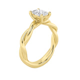 1CTW Elongated Cushion Shaped Lab Grown Diamond (F/VS) Twisted Shank Solitaire Engagement Ring in 14K Gold